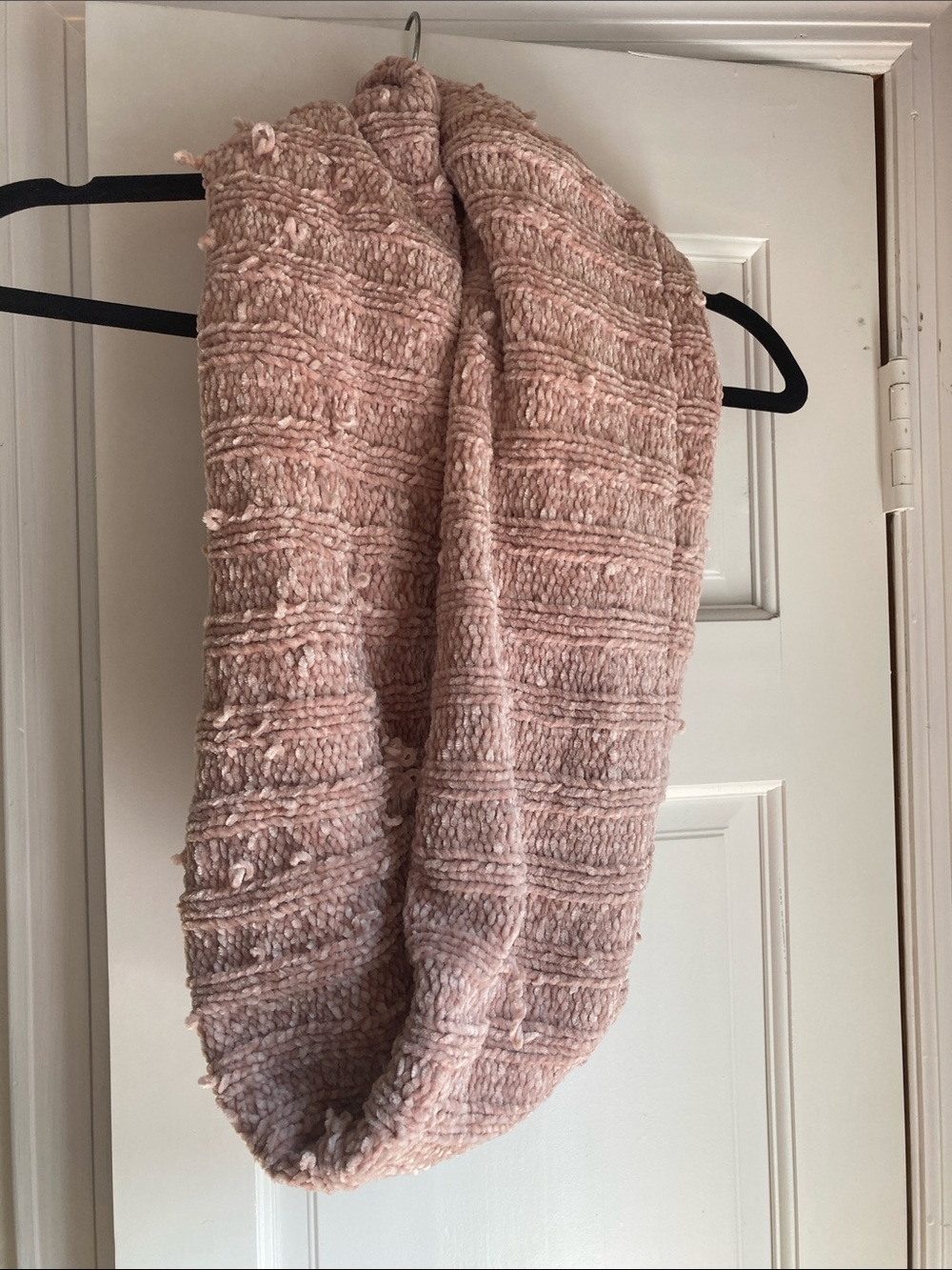 Blush Knit Infinity Scarf - Soft Textured Loop
